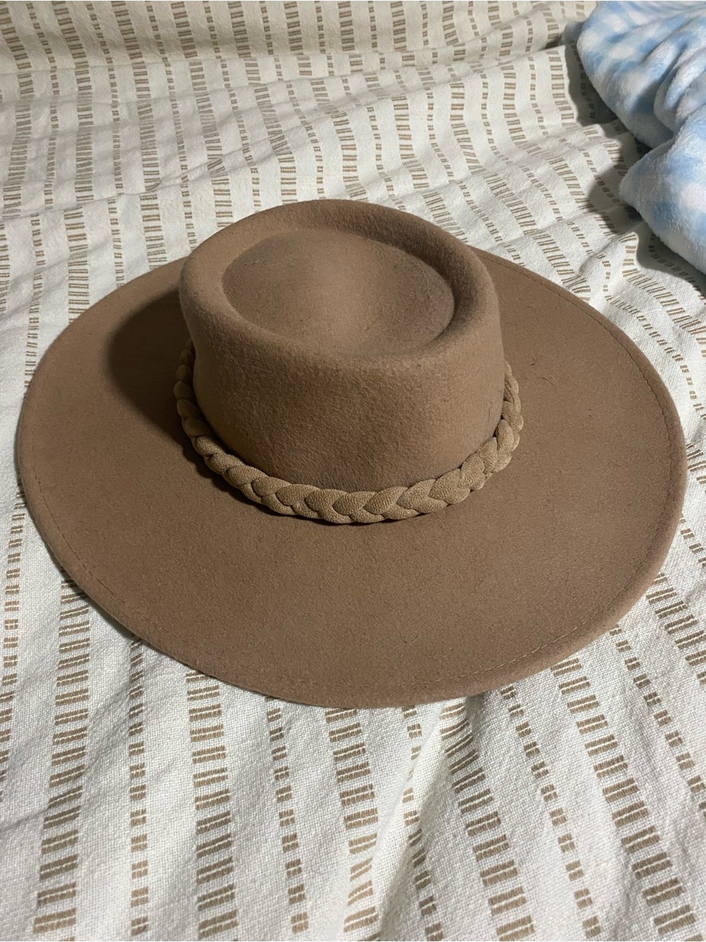 a new day Brown Wide-Brim Felt Hat with Braided Band